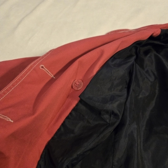 Merona Women's Button Down Dark Pink Rain Trench Coat Size Small - Picture 7 of 16